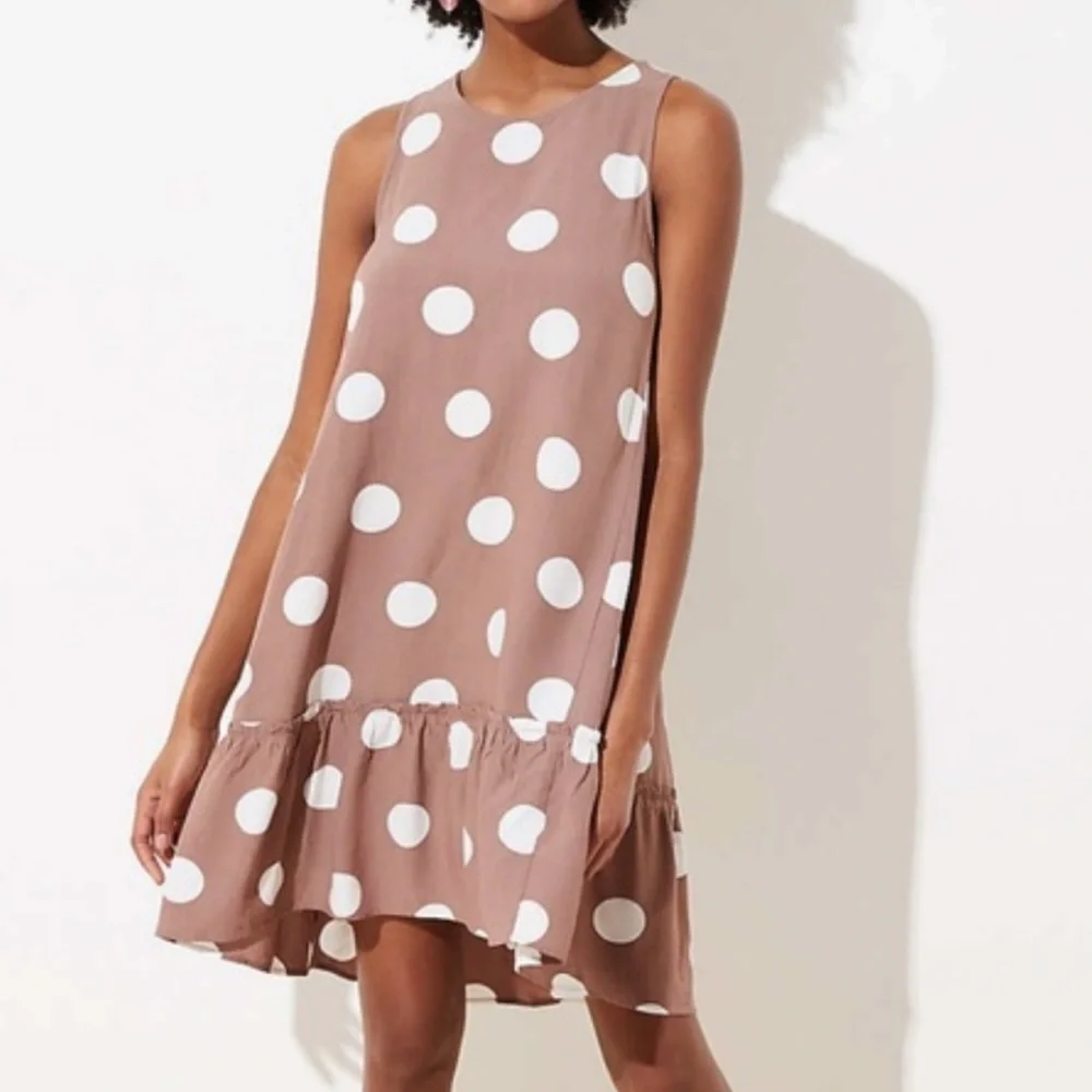 LOFT Polka Dot Sleeveless Dress - Picture 1 of 9